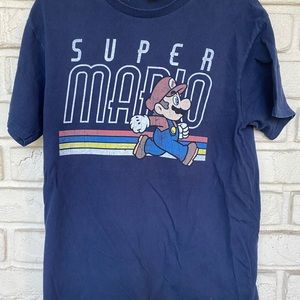 Vtg 90s Super Mario Game Mens Blue sz M T Shirt